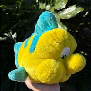 Vintage Disney’s FLOUNDER The Little Mermaid Plush Tyco 12” Stuffed Animal Fish